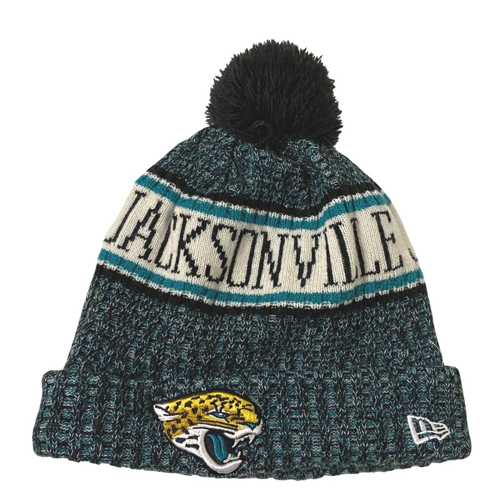 Jacksonville Jaguars NFL New Era Sideline Knit Pom Pom Beanie Streetwear Sports